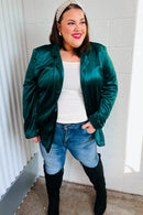 Dazzling Hunter Green Velvet Lapel Blazer (Open Pack)