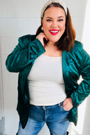 Dazzling Hunter Green Velvet Lapel Blazer (Open Pack)