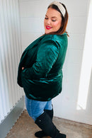 Dazzling Hunter Green Velvet Lapel Blazer (Open Pack)