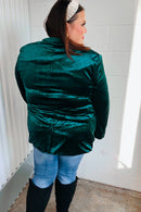 Dazzling Hunter Green Velvet Lapel Blazer (Open Pack)