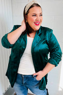 Dazzling Hunter Green Velvet Lapel Blazer (Open Pack)