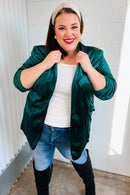 Dazzling Hunter Green Velvet Lapel Blazer (Open Pack)