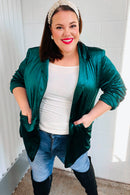 Dazzling Hunter Green Velvet Lapel Blazer (Open Pack)