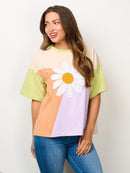 WOMEN'S SHORT SLEEVE GRAPHIC COLORBLOCK TOP