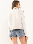 WOMEN'S BUTTON CLOSURE FRONT POCKETS VEST