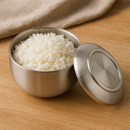 Stainless Steel Rice Bowl with Lid 4.2" (10.7cm) ? Durable & Rust-Resistant (KD028455)