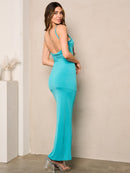 WOMEN'S SLEEVELESS BODYCON SOLID MAXI DRESS