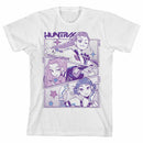 KPop Demon Hunters Panel Art Huntrx Youth White Crew Neck Short Sleeve T-Shirt:S/M/LG-Set of 3