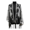 Sequin Chiffon Embellished Fringe Sheer Shawl Wrap Scarf SC309B (12pc)