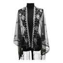 Sequin Chiffon Embellished Fringe Sheer Shawl Wrap Scarf SC309B (12pc)
