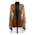 Sequin Chiffon Embellished Fringe Sheer Shawl Wrap Scarf SC309B (12pc)