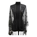 Sequin Chiffon Embellished Fringe Sheer Shawl Wrap Scarf SC309B (12pc)