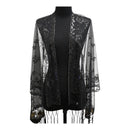Sequin Chiffon Embellished Fringe Sheer Shawl Wrap Scarf SC309B (12pc)