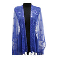 Sequin Chiffon Embellished Fringe Sheer Shawl Wrap Scarf SC309B (12pc)