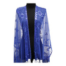 Sequin Chiffon Embellished Fringe Sheer Shawl Wrap Scarf SC309B (12pc)