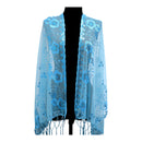 Sequin Chiffon Embellished Fringe Sheer Shawl Wrap Scarf SC309B (12pc)
