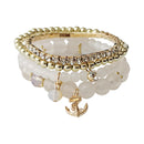 Anchor Charm Gold Bead Bracelet BR2221-18 (12PC)