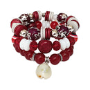Natural Stone Shell Charm Bracelet BR2521-76 (12PC)