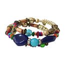 Color Stone N Gold Bead Bracelet BR2221-29 (12PC)