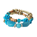 Color Stone N Gold Bead Bracelet BR2221-29 (12PC)