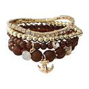 Anchor Charm Gold Bead Bracelet BR2221-18 (12PC)