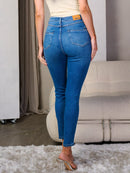 WOMEN'S BUTTON CLOSURE STRETCH DENIM SKINNY JEANS