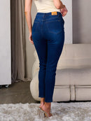 WOMEN'S BUTTON CLOSURE STRETCH DENIM SKINNY JEANS