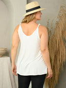 PLUS SIZE TWISTED STRAP TANK TOP