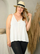 PLUS SIZE TWISTED STRAP TANK TOP