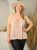 PLUS SIZE TWISTED STRAP TANK TOP