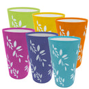 Bonita Home 18.6 oz Plastic Tumber with Petal Design, in PDQ box, 6 assorted colors!