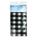 Party Magic Plastic Plaid BlackTable Cover 54x108in