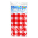 Party Magic Plastic Plaid Red Table Cover 54x108in