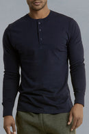 KNOCKER MEN'S HENLEY SHIRT (MHS001_NAVY)