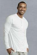 KNOCKER MEN'S HENLEY SHIRT (MHS001_WHITE)