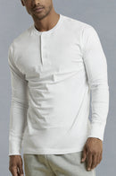 KNOCKER MEN'S HENLEY SHIRT (MHS001_WHITE)