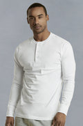 KNOCKER MEN'S HENLEY SHIRT (MHS001_WHITE)