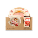 Natural Home Collection Pink Bus Design Kids Tableware 5pc Set
