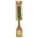 Bonita Home Acacia Slotted Spatula with Teal Silicone Handle - 12in