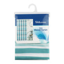 Bonita Home Fabric Shower Curtain with Hooks - 70.9in