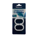 Bonita Home White Shower Curtain C-Hooks - 12ct
