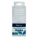 Bonita Home Clear Round Shower Curtain Hooks - 12ct
