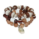 Natural Stone Shell Charm Bracelet BR2521-76 (12PC)