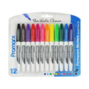 Promarx Permanent Markers 12ct - Asst Colors