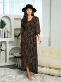 WOMEN'S V-NECK SMOCKING MAXI DRESS