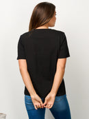 WOMEN'S SHORT SLEEVE FLORAL GRAPHIC TOP