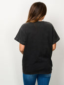 WOMEN'S SHORT SLEEVE GRAPHIC WASHED TOP