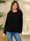 WOMEN'S LONG SLEEVE PULLOVER DETAILED SWEATER