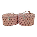 Vegan Leather Polk Dot  Print Cosmetic Case Travel BAG FB211. (2PC)