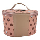 Vegan Leather Polk Dot  Print Cosmetic Case Travel BAG FB211. (2PC)